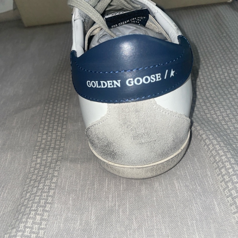 Golden Goose White and Navy Sneakers Size 42 EU - Picture 4 of 11